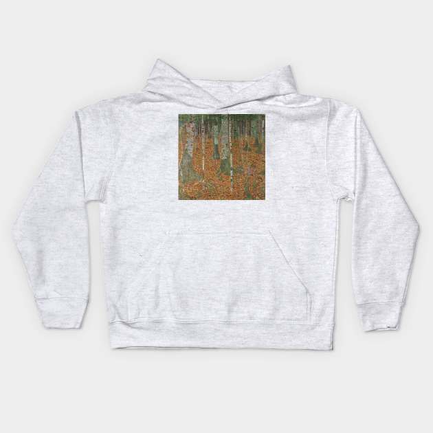 Birch Forest by Gustav Klimt Kids Hoodie by MasterpieceCafe